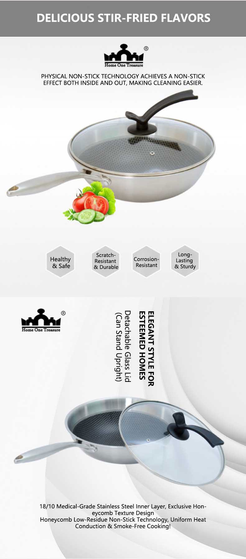 Half-screen wok