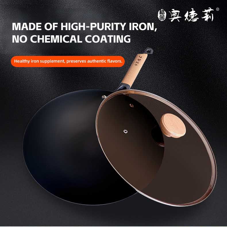 Superior Round-bottom iron wok