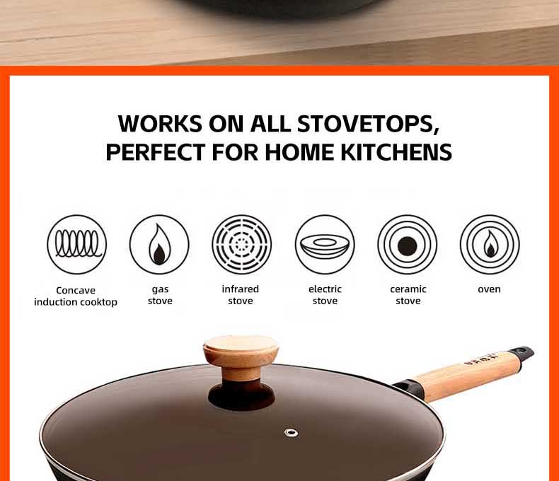 Superior Round-bottom iron wok