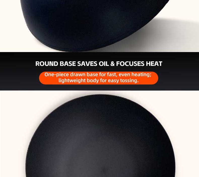 Superior Round-bottom iron wok