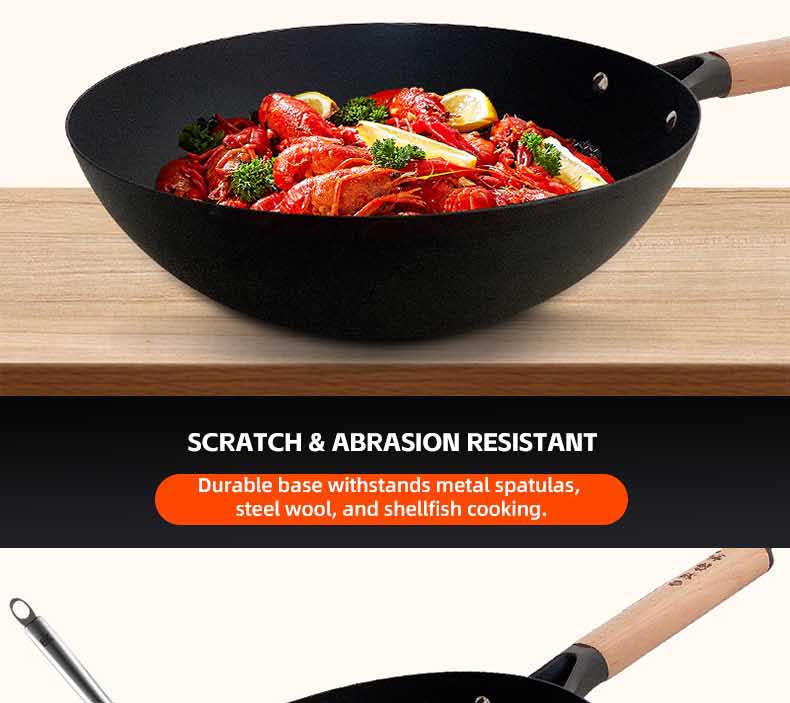 Superior Round-bottom iron wok