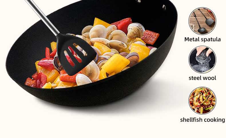 Superior Round-bottom iron wok